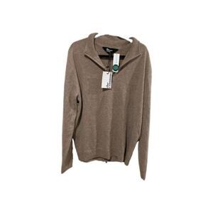 The Commons 100% Cashmere 1/4 Zip Sweater Purple Brown XL NWT